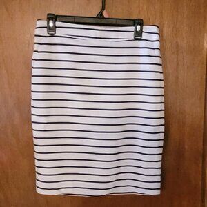 The Limited Pencil Skirt Size 8 White with Navy Stripes